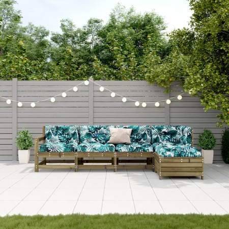 vidaXL 5-tlg. Garten-Lounge-Set mit Kissen Imprägniertes Kiefernholz