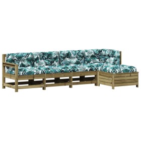vidaXL 5-tlg. Garten-Lounge-Set mit Kissen Imprägniertes Kiefernholz