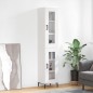 Highboard Hochglanz-Weiß 34,5x34x180 cm Holzwerkstoff Highboard Hochglanz-Weiß 34,5x34x180 cm Holzwerkstoff