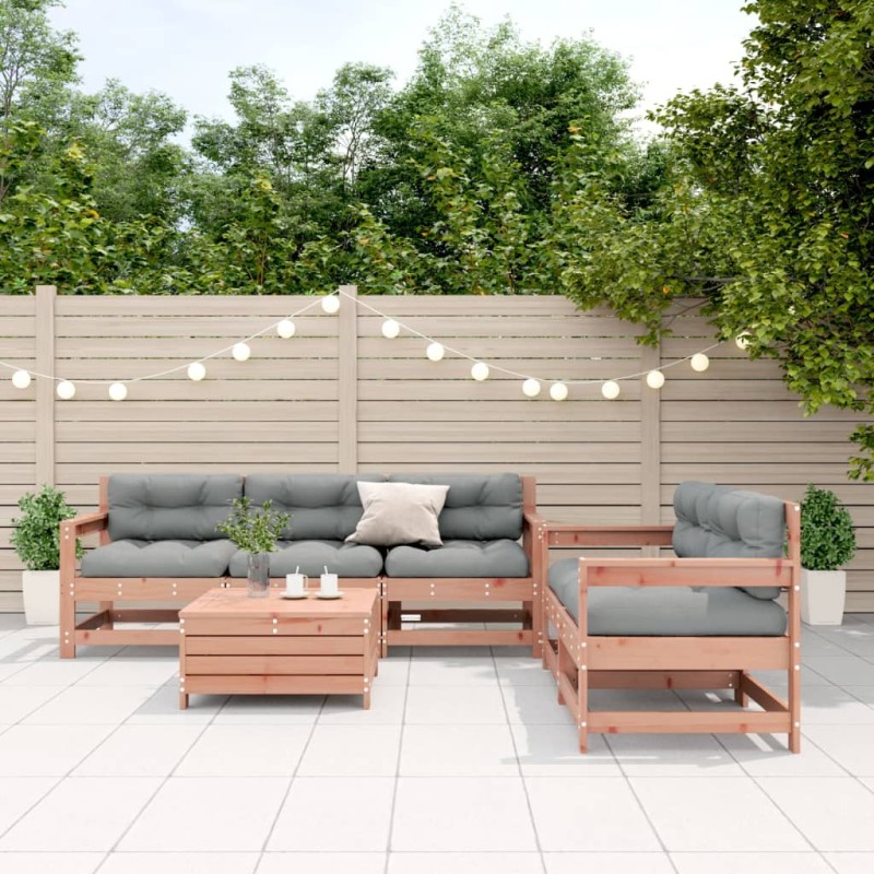 vidaXL 6-tlg. Garten-Lounge-Set mit Kissen Massivholz Douglasie vidaXL 6-tlg. Garten-Lounge-Set mit Kissen Massivholz Douglasie