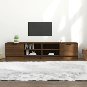 vidaXL TV-Schränke 2 Stk. Braun Eiche 80x35x36,5 cm Holzwerkstoff