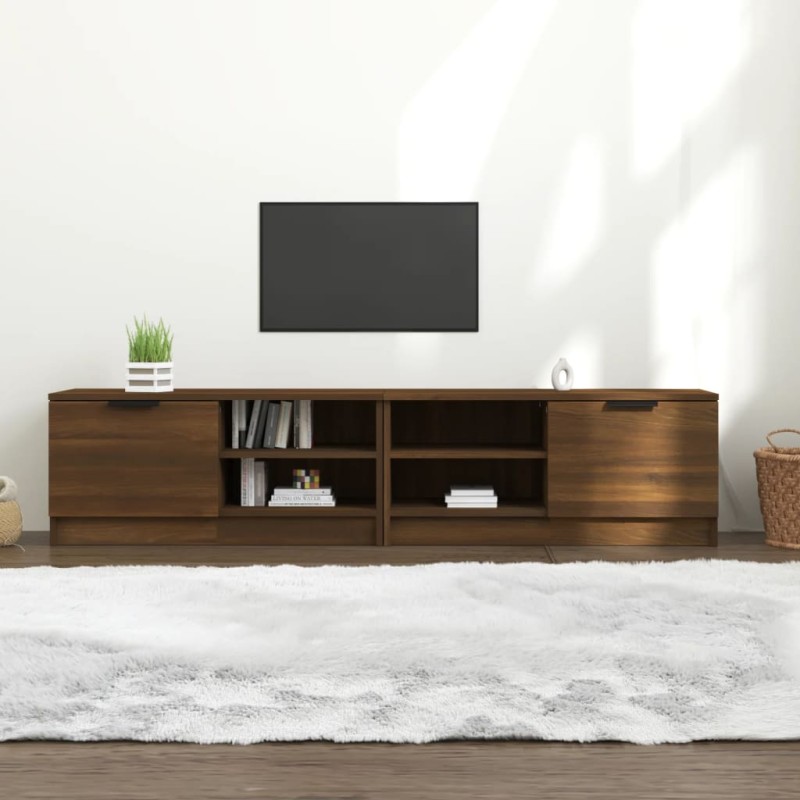 vidaXL TV-Schränke 2 Stk. Braun Eiche 80x35x36,5 cm Holzwerkstoff vidaXL TV-Schränke 2 Stk. Braun Eiche 80x35x36,5 cm Holzwerkstoff