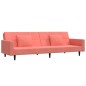 vidaXL Schlafsofa 2-Sitzer mit 2 Kissen Rosa Samt vidaXL Schlafsofa 2-Sitzer mit 2 Kissen Rosa Samt
