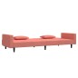 vidaXL Schlafsofa 2-Sitzer mit 2 Kissen Rosa Samt vidaXL Schlafsofa 2-Sitzer mit 2 Kissen Rosa Samt