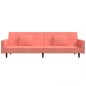 vidaXL Schlafsofa 2-Sitzer mit 2 Kissen Rosa Samt vidaXL Schlafsofa 2-Sitzer mit 2 Kissen Rosa Samt