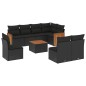 vidaXL 9-tlg. Garten-Sofagarnitur mit Kissen Schwarz Poly Rattan vidaXL 9-tlg. Garten-Sofagarnitur mit Kissen Schwarz Poly Rattan