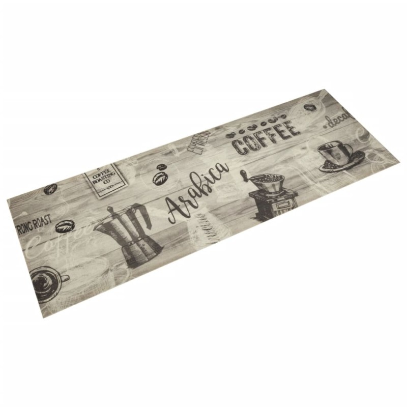 vidaXL Küchenteppich Waschbar Kaffee Grau 60x180 cm Samt vidaXL Küchenteppich Waschbar Kaffee Grau 60x180 cm Samt