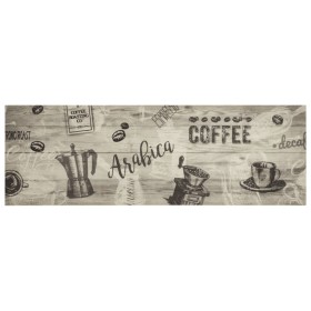 vidaXL Küchenteppich Waschbar Kaffee Grau 60x180 cm Samt