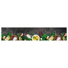 vidaXL Küchenteppich Waschbar Gewürze 60x300 cm Samt