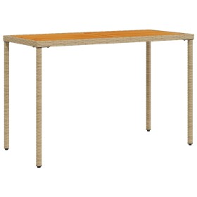 vidaXL Gartentisch mit Akazienholz-Platte 115x54x74 cm Poly Rattan