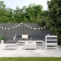vidaXL 8-tlg. Garten-Lounge-Set mit Kissen Weiß Massivholz Kiefer vidaXL 8-tlg. Garten-Lounge-Set mit Kissen Weiß Massivholz Kiefer