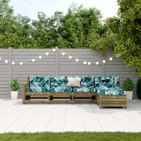 vidaXL 5-tlg. Garten-Lounge-Set mit Kissen Imprägniertes Kiefernholz