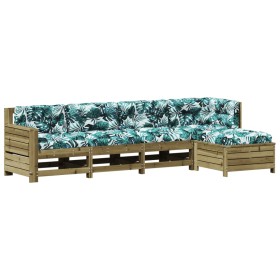 vidaXL 5-tlg. Garten-Lounge-Set mit Kissen Imprägniertes Kiefernholz