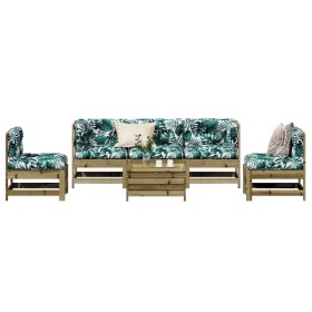 vidaXL 6-tlg. Garten-Lounge-Set mit Kissen Imprägniertes Kiefernholz