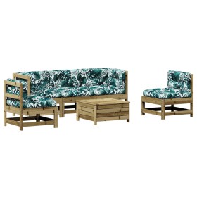 vidaXL 6-tlg. Garten-Lounge-Set mit Kissen Imprägniertes Kiefernholz