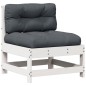 vidaXL 5-tlg. Garten-Lounge-Set mit Kissen Weiß Massivholz Kiefer vidaXL 5-tlg. Garten-Lounge-Set mit Kissen Weiß Massivholz Kiefer