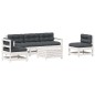 vidaXL 6-tlg. Garten-Lounge-Set mit Kissen Weiß Massivholz Kiefer vidaXL 6-tlg. Garten-Lounge-Set mit Kissen Weiß Massivholz Kiefer