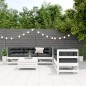 vidaXL 6-tlg. Garten-Lounge-Set mit Kissen Weiß Massivholz Kiefer vidaXL 6-tlg. Garten-Lounge-Set mit Kissen Weiß Massivholz Kiefer
