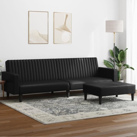 vidaXL 2-tlg. Sofagarnitur Schwarz Kunstleder