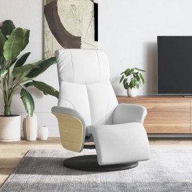 vidaXL Relaxsessel mit Fußteil Weiß Kunstleder