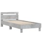 vidaXL Bettgestell mit Kopfteil Betongrau 100x200 cm Holzwerkstoff vidaXL Bettgestell mit Kopfteil Betongrau 100x200 cm Holzwerkstoff