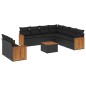 vidaXL 10-tlg. Garten-Sofagarnitur mit Kissen Schwarz Poly Rattan vidaXL 10-tlg. Garten-Sofagarnitur mit Kissen Schwarz Poly Rattan