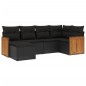 vidaXL 6-tlg. Garten-Sofagarnitur mit Kissen Schwarz Poly Rattan vidaXL 6-tlg. Garten-Sofagarnitur mit Kissen Schwarz Poly Rattan