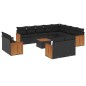 vidaXL 13-tlg. Garten-Sofagarnitur mit Kissen Schwarz Poly Rattan vidaXL 13-tlg. Garten-Sofagarnitur mit Kissen Schwarz Poly Rattan