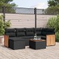 vidaXL 7-tlg. Garten-Sofagarnitur mit Kissen Schwarz Poly Rattan vidaXL 7-tlg. Garten-Sofagarnitur mit Kissen Schwarz Poly Rattan