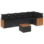 vidaXL 7-tlg. Garten-Sofagarnitur mit Kissen Schwarz Poly Rattan vidaXL 7-tlg. Garten-Sofagarnitur mit Kissen Schwarz Poly Rattan