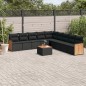 vidaXL 10-tlg. Garten-Sofagarnitur mit Kissen Schwarz Poly Rattan vidaXL 10-tlg. Garten-Sofagarnitur mit Kissen Schwarz Poly Rattan
