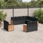 vidaXL 11-tlg. Garten-Sofagarnitur mit Kissen Schwarz Poly Rattan vidaXL 11-tlg. Garten-Sofagarnitur mit Kissen Schwarz Poly Rattan
