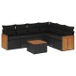 vidaXL 7-tlg. Garten-Sofagarnitur mit Kissen Schwarz Poly Rattan vidaXL 7-tlg. Garten-Sofagarnitur mit Kissen Schwarz Poly Rattan