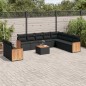 vidaXL 11-tlg. Garten-Sofagarnitur mit Kissen Schwarz Poly Rattan vidaXL 11-tlg. Garten-Sofagarnitur mit Kissen Schwarz Poly Rattan