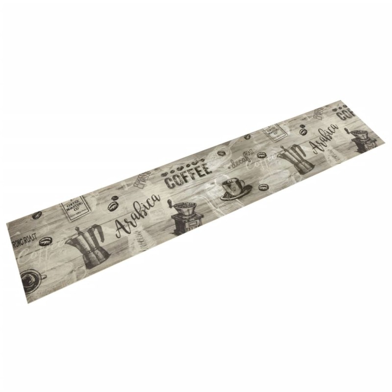 vidaXL Küchenteppich Waschbar Kaffee Grau 60x300 cm Samt vidaXL Küchenteppich Waschbar Kaffee Grau 60x300 cm Samt