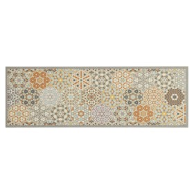 vidaXL Küchenteppich Waschbar Hexagon Pastell 60x180 cm Samt