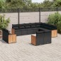 vidaXL 12-tlg. Garten-Sofagarnitur mit Kissen Schwarz Poly Rattan vidaXL 12-tlg. Garten-Sofagarnitur mit Kissen Schwarz Poly Rattan
