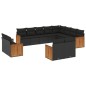 vidaXL 12-tlg. Garten-Sofagarnitur mit Kissen Schwarz Poly Rattan vidaXL 12-tlg. Garten-Sofagarnitur mit Kissen Schwarz Poly Rattan