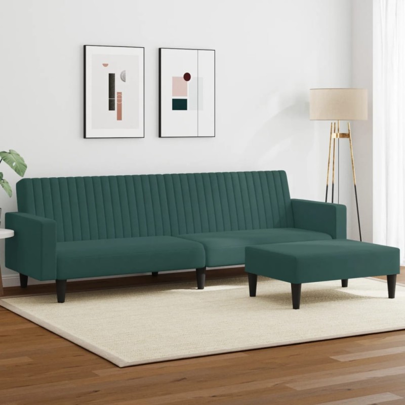 vidaXL 2-tlg. Sofagarnitur Dunkelgrün Samt vidaXL 2-tlg. Sofagarnitur Dunkelgrün Samt