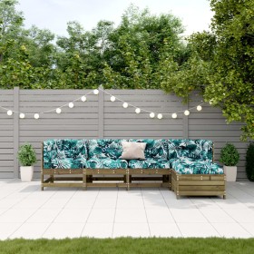 vidaXL 5-tlg. Garten-Lounge-Set mit Kissen Imprägniertes Kiefernholz