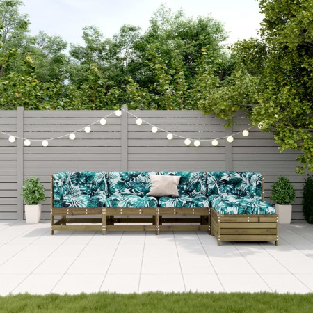 vidaXL 5-tlg. Garten-Lounge-Set mit Kissen Imprägniertes Kiefernholz
