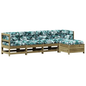 vidaXL 5-tlg. Garten-Lounge-Set mit Kissen Imprägniertes Kiefernholz