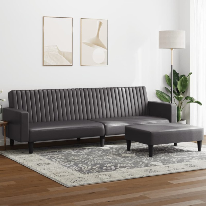 vidaXL 2-tlg. Sofagarnitur Grau Kunstleder vidaXL 2-tlg. Sofagarnitur Grau Kunstleder