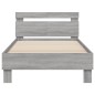 vidaXL Bettgestell mit Kopfteil Grau Sonoma 100x200 cm Holzwerkstoff vidaXL Bettgestell mit Kopfteil Grau Sonoma 100x200 cm Holzwerkstoff