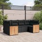 vidaXL 6-tlg. Garten-Sofagarnitur mit Kissen Schwarz Poly Rattan vidaXL 6-tlg. Garten-Sofagarnitur mit Kissen Schwarz Poly Rattan