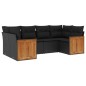 vidaXL 6-tlg. Garten-Sofagarnitur mit Kissen Schwarz Poly Rattan vidaXL 6-tlg. Garten-Sofagarnitur mit Kissen Schwarz Poly Rattan
