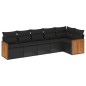 vidaXL 6-tlg. Garten-Sofagarnitur mit Kissen Schwarz Poly Rattan vidaXL 6-tlg. Garten-Sofagarnitur mit Kissen Schwarz Poly Rattan