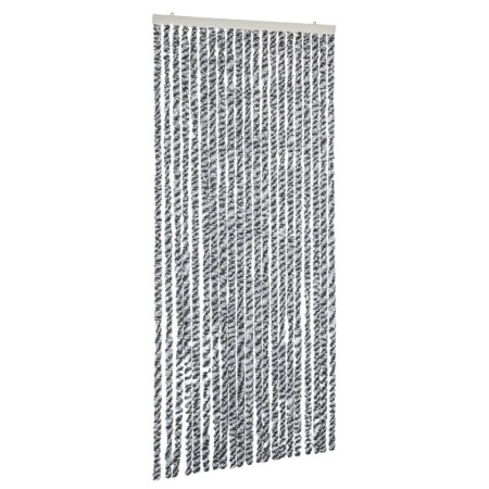 vidaXL Fliegenvorhang Grau, Schwarz und Weiß 90x200 cm Chenille