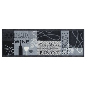 vidaXL Küchenteppich Waschbar Wein Grau 60x180 cm Samt