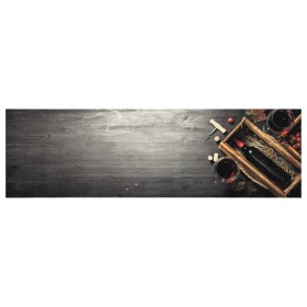 vidaXL Küchenteppich Waschbar Weinflasche 45x150 cm Samt
